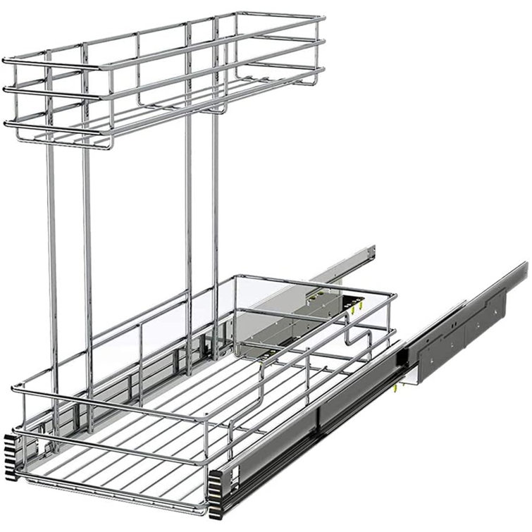 Rebrilliant 2 Tier Under Sink Pull Out Organizer Slide Wire